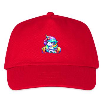 Unicorn Weightlifting Deadlift Fitness Gym - Kinder Basecap - Rot - Vorne