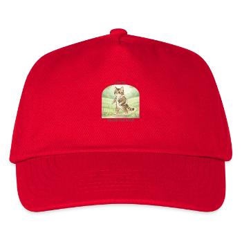 Auf, Um Den Herrn Zu Preisen Christian Katze - Kinder Basecap - Rot - Vorne