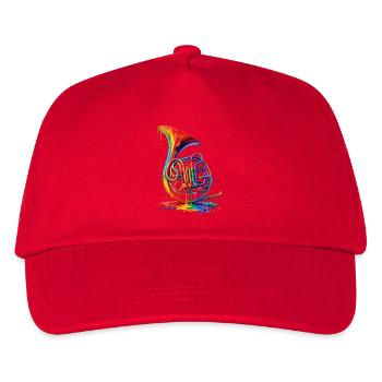 Waldhorn mit tropfender Farbe - Kinder Basecap - Rot - Vorne