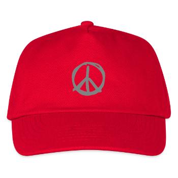 Peace Zeichen Symbol für Vintage Hippies - Kinder Basecap - Rot - Vorne