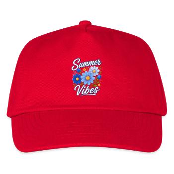 Sommer Vibes Blumenstrauß - Kinder Basecap - Rot - Vorne