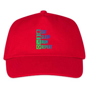Geschenkidee für einen Running mit Running - Kinder Basecap - Rot - Vorne