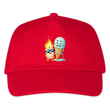 Flammenfreund Eiscreme Duo - Kinder Basecap - Rot - Vorne