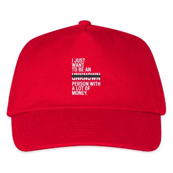Geld Just Want To Be An Unknown Person Money Reich - Kids’ Baseball Cap - red - Front