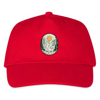Father, Father's Day, Bigfoot, Father and Son - Kids’ Baseball Cap - red - Front