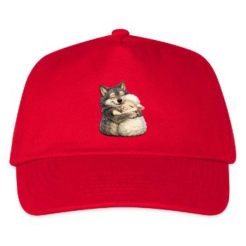 Knuffende Wolf and Lamb - Kids’ Baseball Cap - red - Front