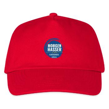 Morgenhasser – Zu 100% funktioniere später - Kinder Basecap - Rot - Vorne