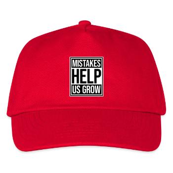 Mistakes Help Us Grow Lustig Motivational Wachstum - Kinder Basecap - Rot - Vorne