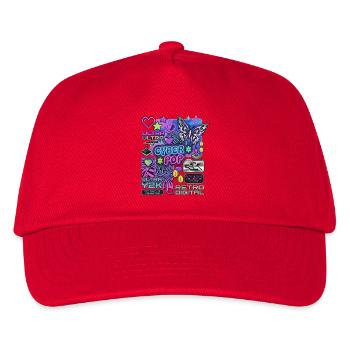 Collage esthétique rétro rétro Cyber Pop Y2K - Casquette de baseball Enfant - rouge - Devant