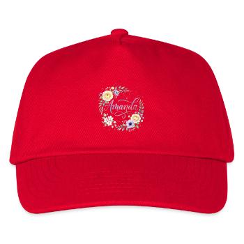 Amanda Flower Name Name Design - Casquette de baseball Enfant - rouge - Devant