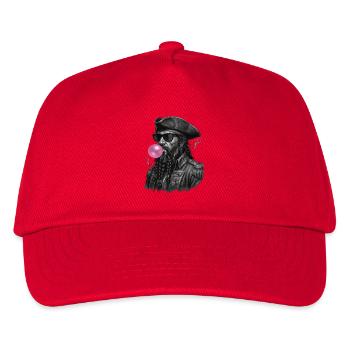 Schwarzbart mit Kaugummiblase - Kinder Basecap - Rot - Vorne