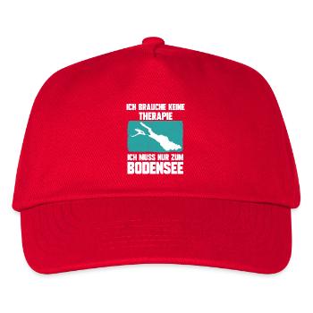 Ich brauche keine Therapie ich muss zum Bodensee - Kinder Basecap - Rot - Vorne