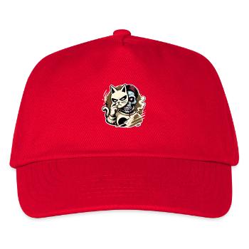 Masque de chat contre Visage de zombie - Casquette de baseball Enfant - rouge - Devant