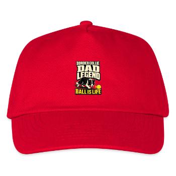 Border Collie, Border Collie Papa Legende Ball ist Li - Kinder Basecap - Rot - Vorne