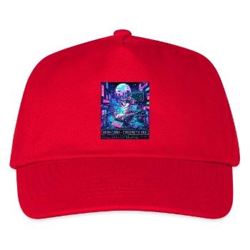 Neon Corgi Cybernetic Era Vaporpunk 2049 - Kids’ Baseball Cap - red - Front
