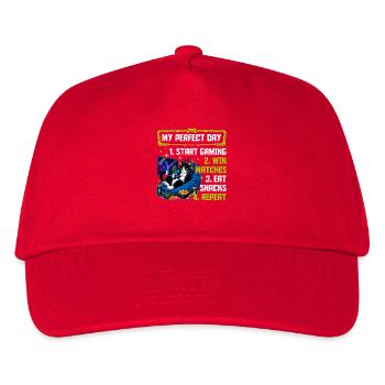 Gamer Gaming Cat Video Game - Kids’ Baseball Cap - red - Front