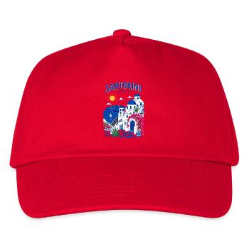 Santorini, Griechenland, Reisedesign - Kinder Basecap - Rot - Vorne