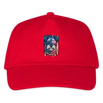 Patriotic US Schnauzer Stars Stripes Pride - Kids’ Baseball Cap - red - Front