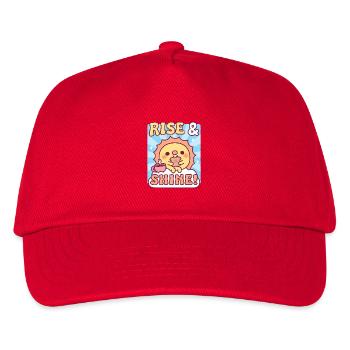 Cute Sun Eating Toast Rise and Shine Motivational - Kids’ Baseball Cap - red - Front