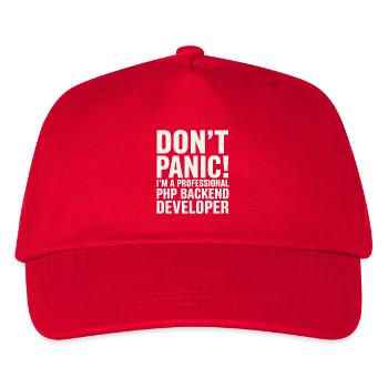 Don't Panic I'm A Professional PHP Backend - Kids’ Baseball Cap - red - Front