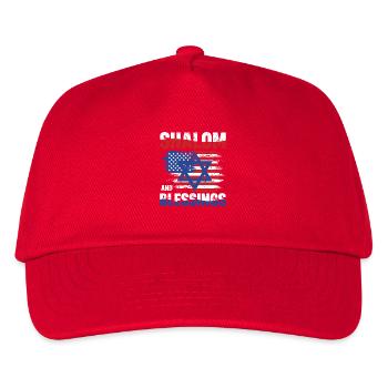 Shalom and Blessing Freedom Israel USA Flag - Kids’ Baseball Cap - red - Front