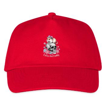 Curse But Cuddly Hamster On Skull - Kids’ Baseball Cap - red - Front