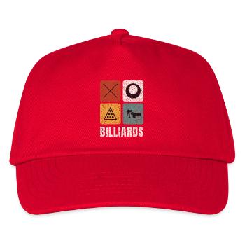 Billiards Vintage Panels - Kids’ Baseball Cap - red - Front