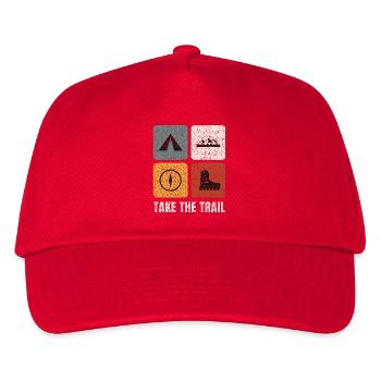 Hiking Vintage Panels - Kids’ Baseball Cap - red - Front