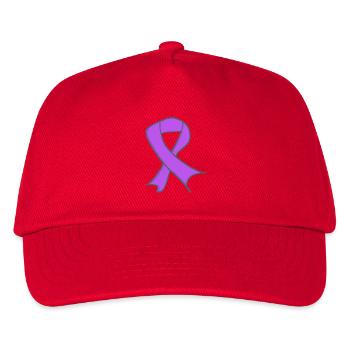 Lavendel Bewusstseins Schleife als Symbol  - Kinder Basecap - Rot - Vorne
