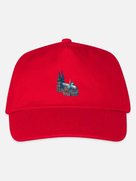 Kölner Dom Risograph - Kinder Basecap - Rot