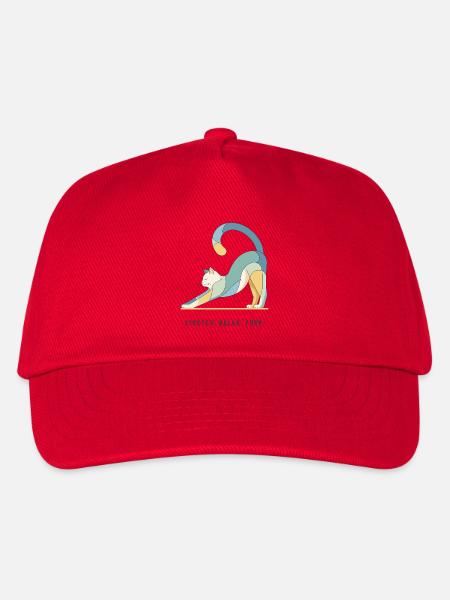 Stretch. Relax. Purr. – Katze - Kinder Basecap - Rot