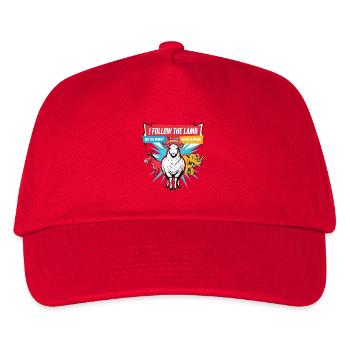 Ich folge dem Lamm, nicht dem Esel oder Elefanten - Kinder Basecap - Rot - Vorne