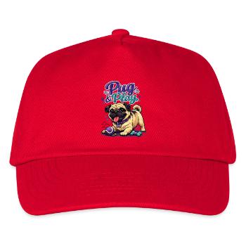 Mops & Spielzeugzeit - Kinder Basecap - Rot - Vorne