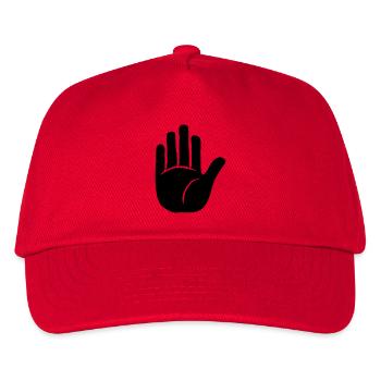 Witzig Begrüßung Hand - Kinder Basecap - Rot - Vorne