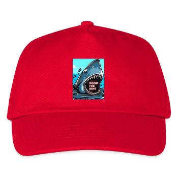 Shark Hai lustiger Spruch Comic - Room for Rent - Kinder Basecap - Rot - Vorne