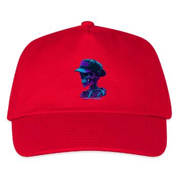 Skelett mit Kappe - Kinder Basecap - Rot - Vorne