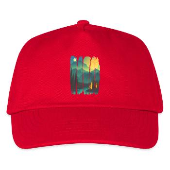 Landschaft Lagerfeuer Wald - Kinder Basecap - Rot - Vorne