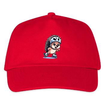 Speedy Hedgehog: Roller Skating Champion - Kids’ Baseball Cap - red - Front