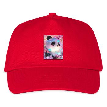 Panda Bild - Kinder Basecap - Rot - Vorne
