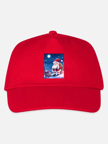 Weihnachts man mit Geschenke Sack - Kinder Basecap - Rot