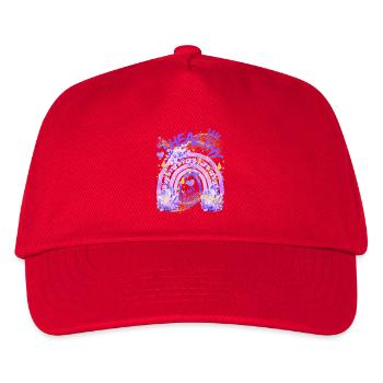 Gesundheit - Ich bin gesund mit Regenbogen - Kinder Basecap - Rot - Vorne