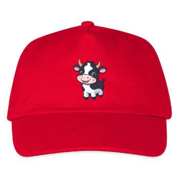 Cute Cartoon Cow - Adorable and Whimsical Design" - Kids’ Baseball Cap - red - Front
