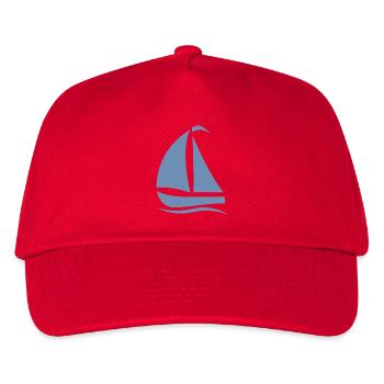 Minimalistische Segelboot Silhouette Nordsee  - Kinder Basecap - Rot - Vorne