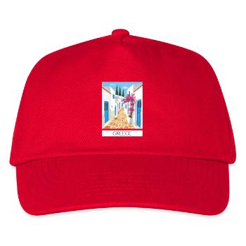 Greek Road Path Blue & White - Kids’ Baseball Cap - red - Front