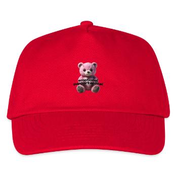 Emotional Support Bear with Sewing Stitches - Kids’ Baseball Cap - red - Front