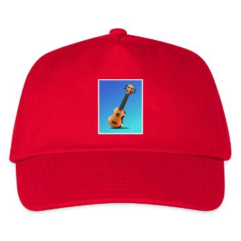 Cartoon Acoustic Guitar Poster - Kids’ Baseball Cap - red - Front