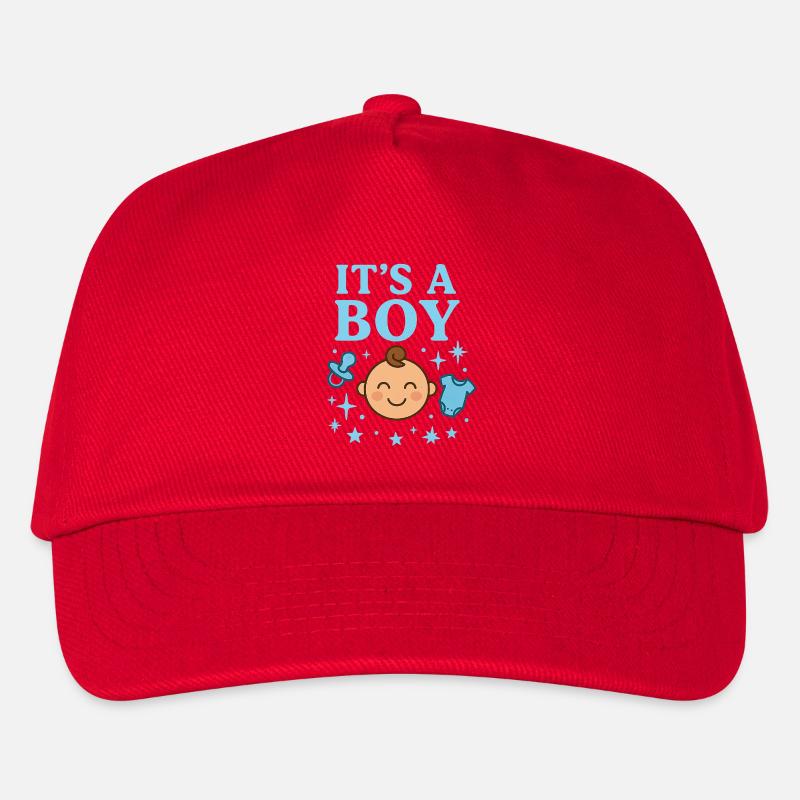 Es ist ein Junge – Babymotiv - Kinder Basecap - Rot
