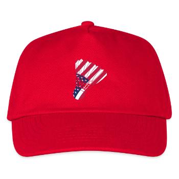 USA-Badmintonspieler-Liebhaber American Flag Patriot - Kinder Basecap - Rot - Vorne
