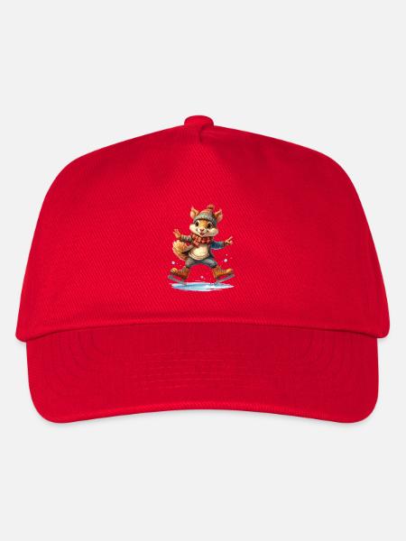 Ein Eichhörnchen fährt Schlittschuh - Kinder Basecap - Rot