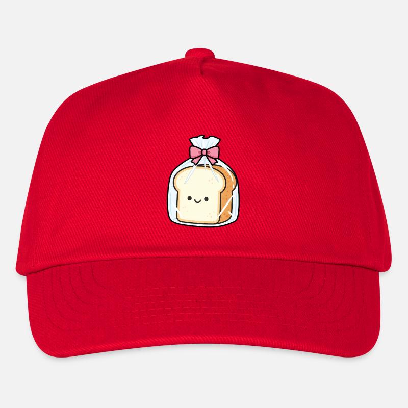 Kawaii-Brot in Beuteln mit rosa Schleife - Kinder Basecap - Rot